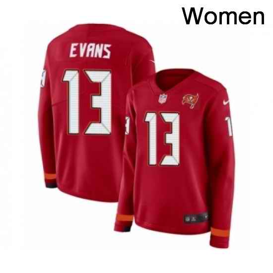 Womens Nike Tampa Bay Buccaneers 13 Mike Evans Limited Red Therma Long Sleeve NFL Jersey